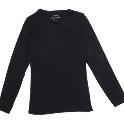 Primark Womens Size 6 Cotton Blend Black Long Sleeve T-Shirt (Regular)