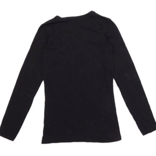 Primark Womens Size 6 Cotton Blend Black Long Sleeve T-Shirt (Regular)
