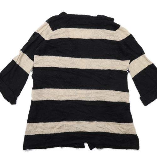 Mint Velvet Womens Size 14 Striped Black Cardigan (Regular)