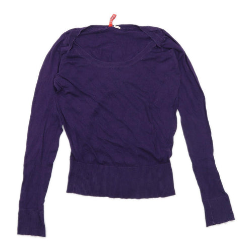 H&M Womens Size 10 Cotton Purple Jumper (Regular)