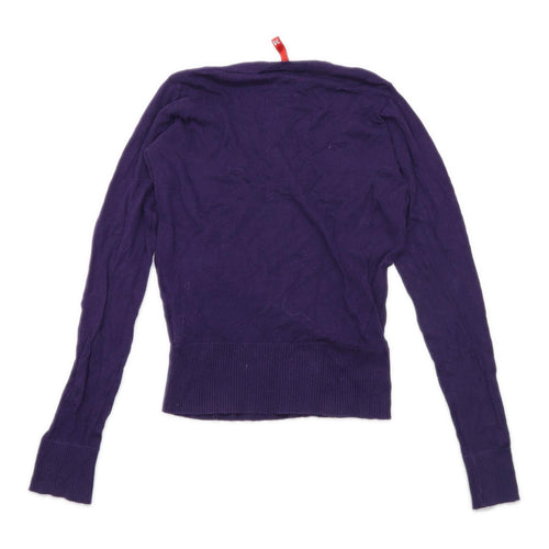 H&M Womens Size 10 Cotton Purple Jumper (Regular)