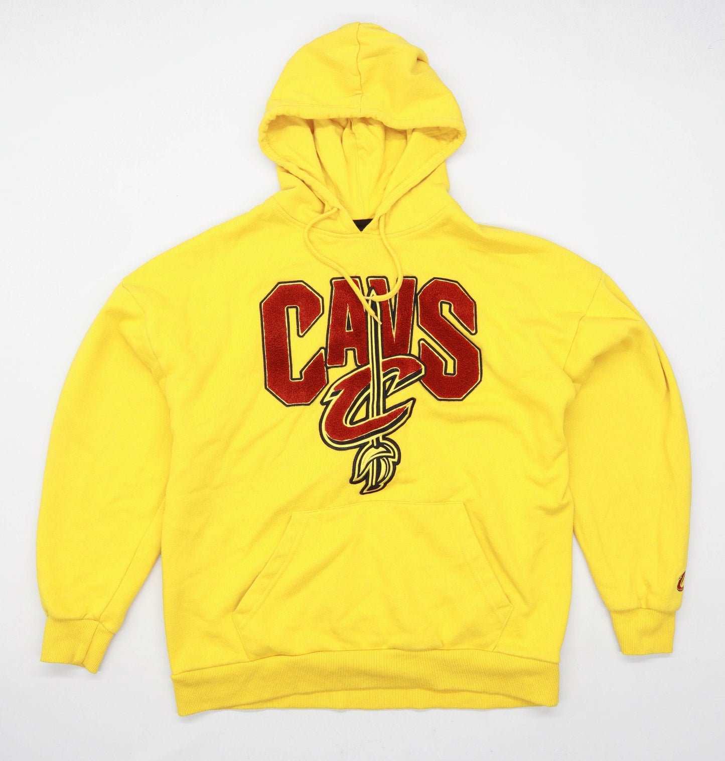 NBA Mens Size S Cotton Blend Graphic Yellow Cleveland Cavaliers Hoodie