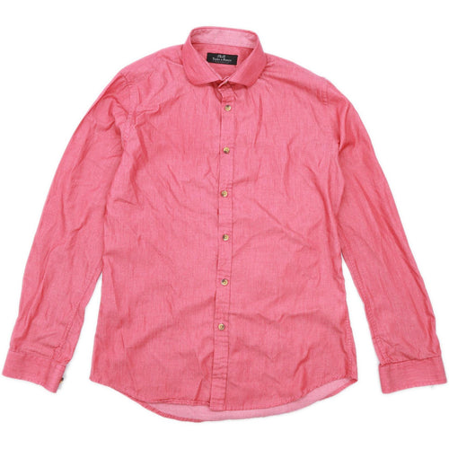 Taylor & Reece Mens Size 15 Cotton Blend Red Casual Shirt