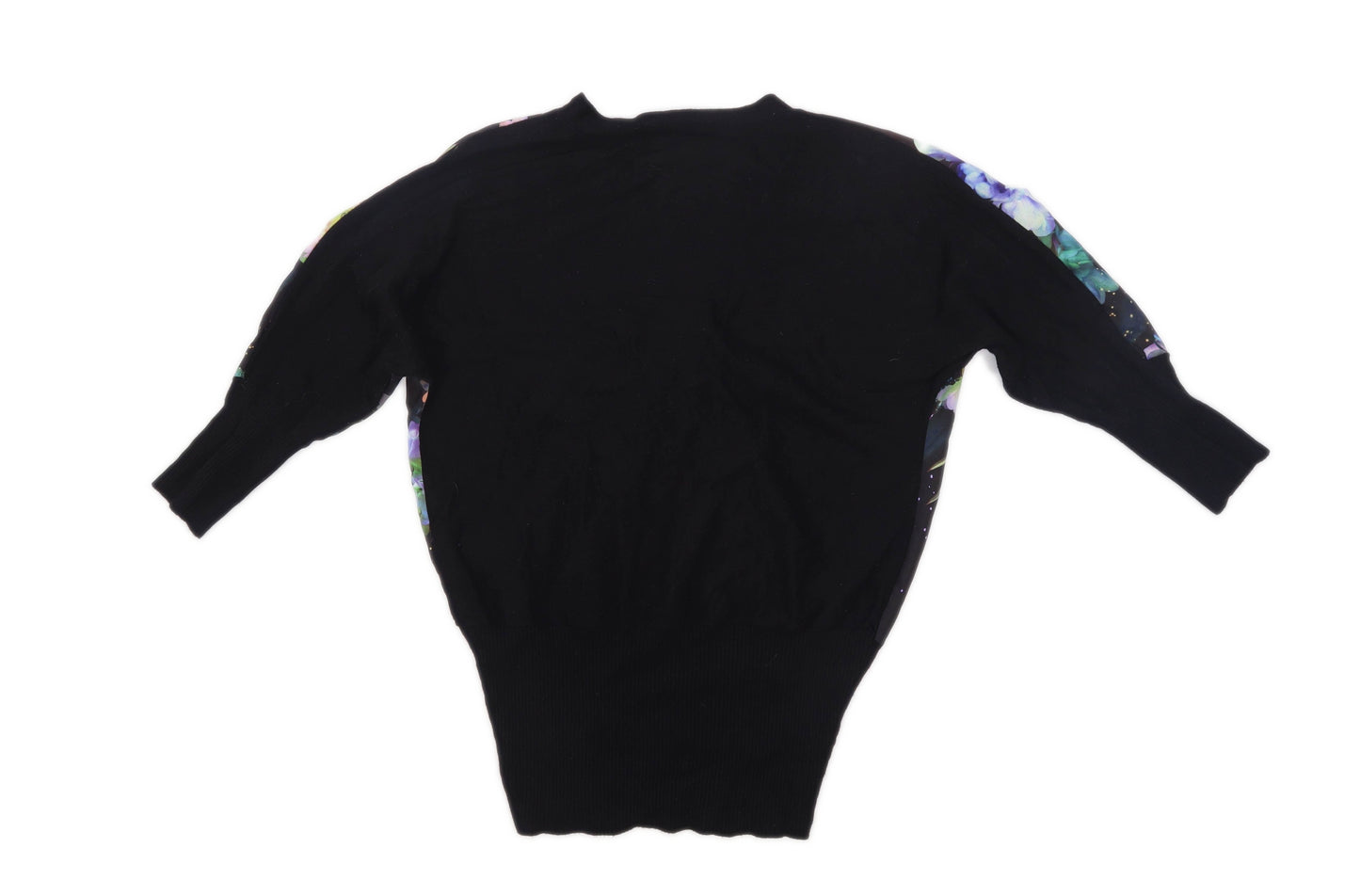 Oasis Womens Size XS Floral Black Jumper (Regular)