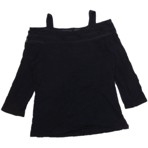 Cable & Gauge Womens Size M Black Mesh Inserts Top (Regular)