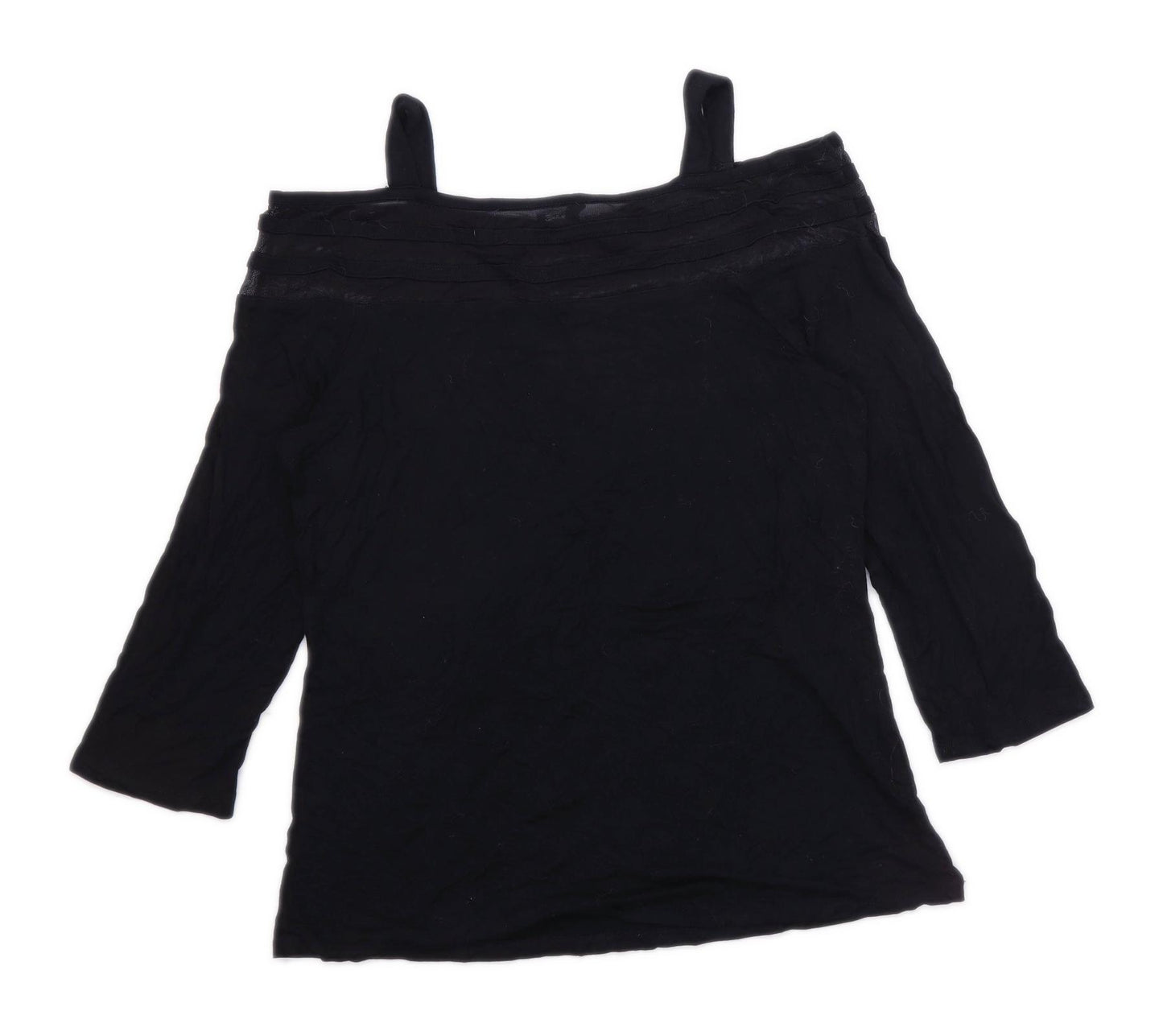 Cable & Gauge Womens Size M Black Mesh Inserts Top (Regular)