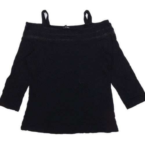 Cable & Gauge Womens Size M Black Mesh Inserts Top (Regular)