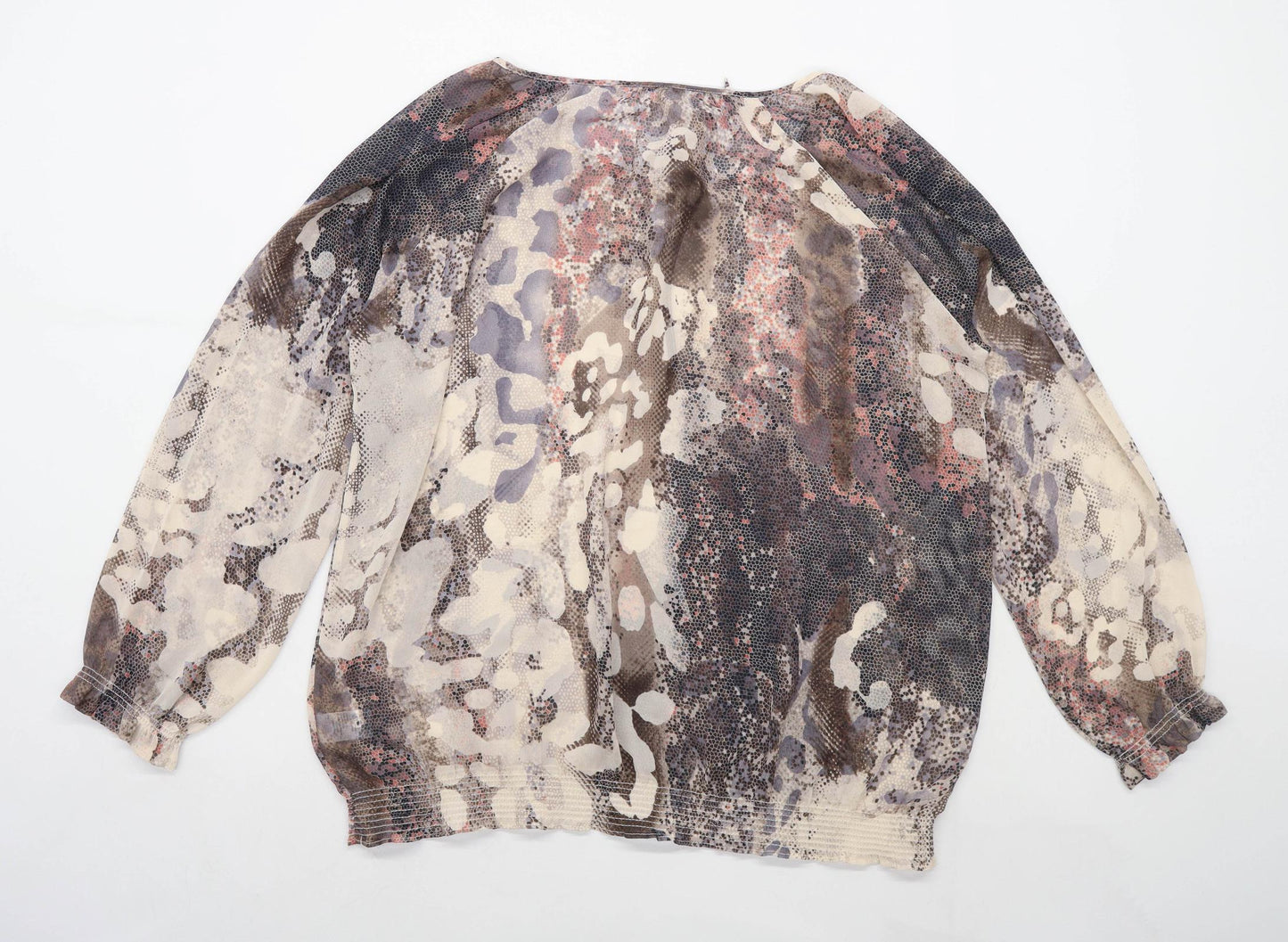 Marks & Spencer Womens Size 16 Abstract Brown Top (Regular)