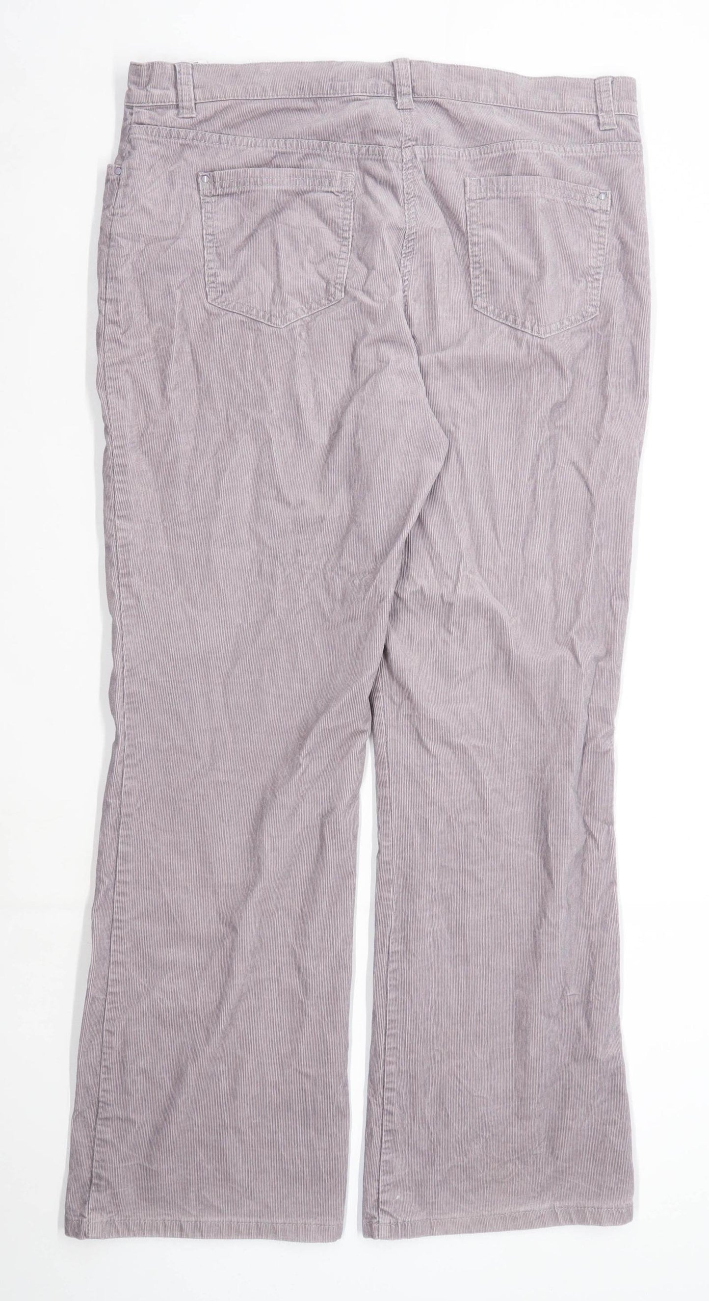 Womens Marks & Spencer Grey Corduroy Trousers Size 16/L29