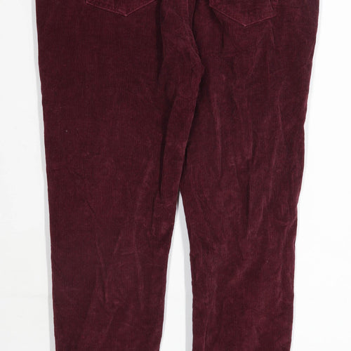 Womens Red Herring Burgundy Corduroy Trousers Size 14/L27