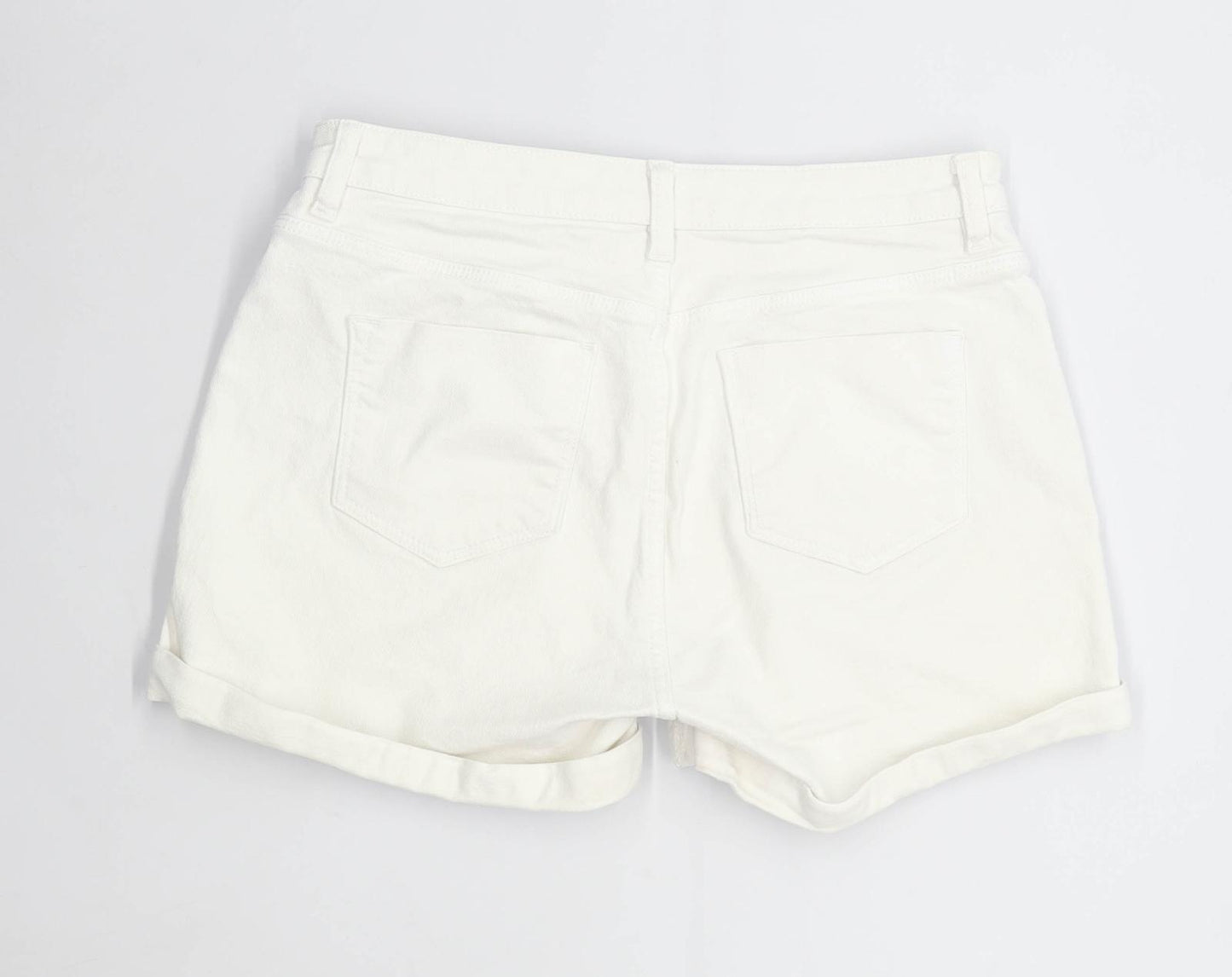 Womens The White Company White Denim Shorts Size W28/L3