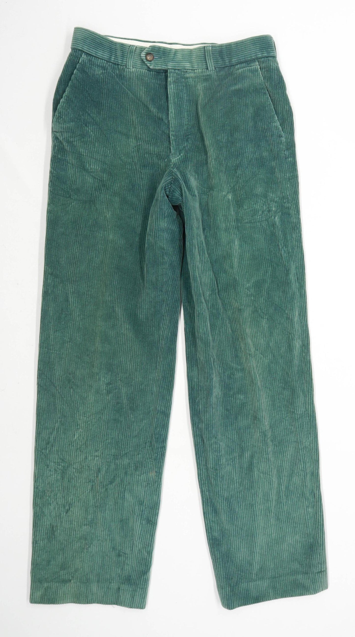 St Michael Mens Teal Corduroy Trousers Size W32/L33
