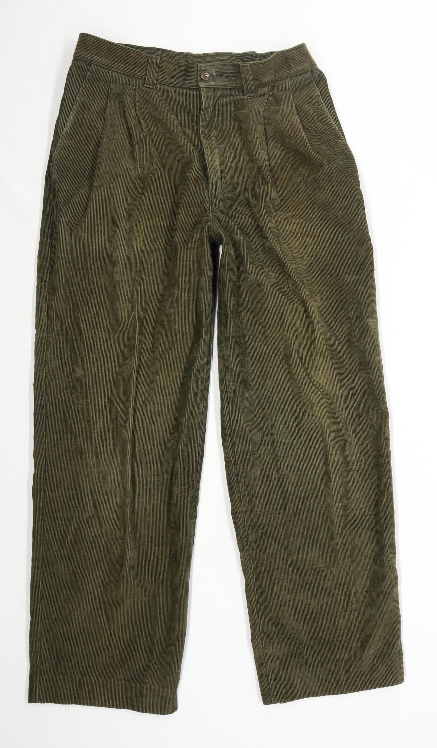 St Michael Mens Green Corduroy Trousers Size W30/L29