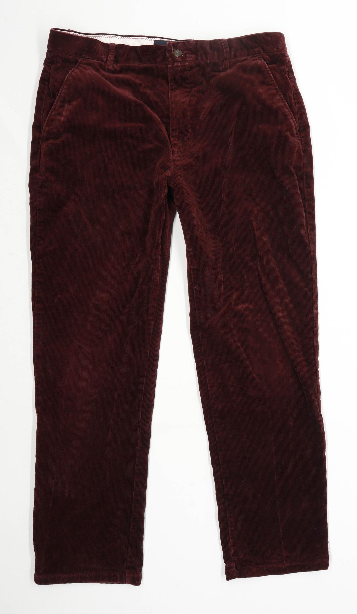 Blue Harbour Mens Burgundy Corduroy Trousers Size W34/L29