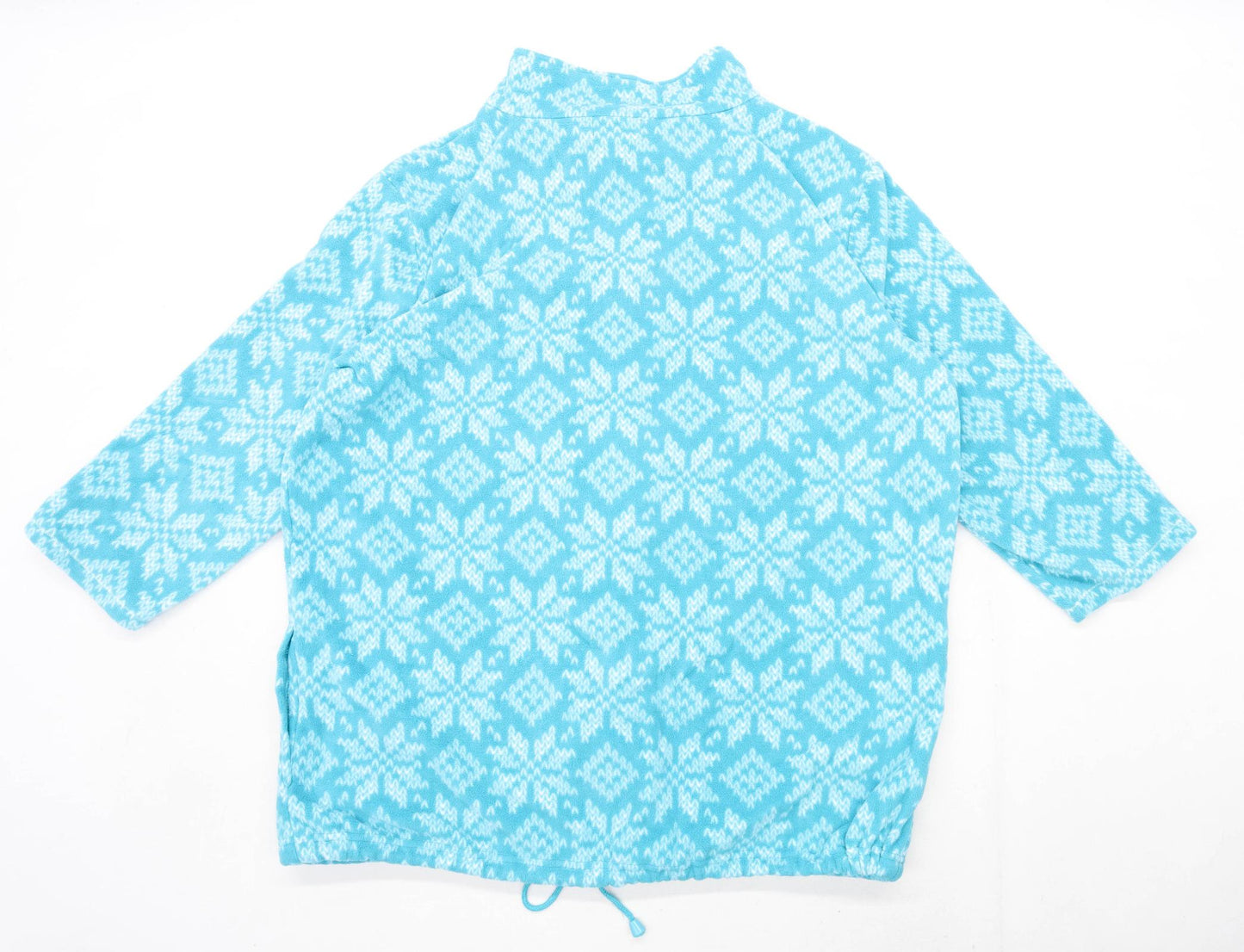 BPC Womens Size 22-24 Fleece Geometric Blue Jacket