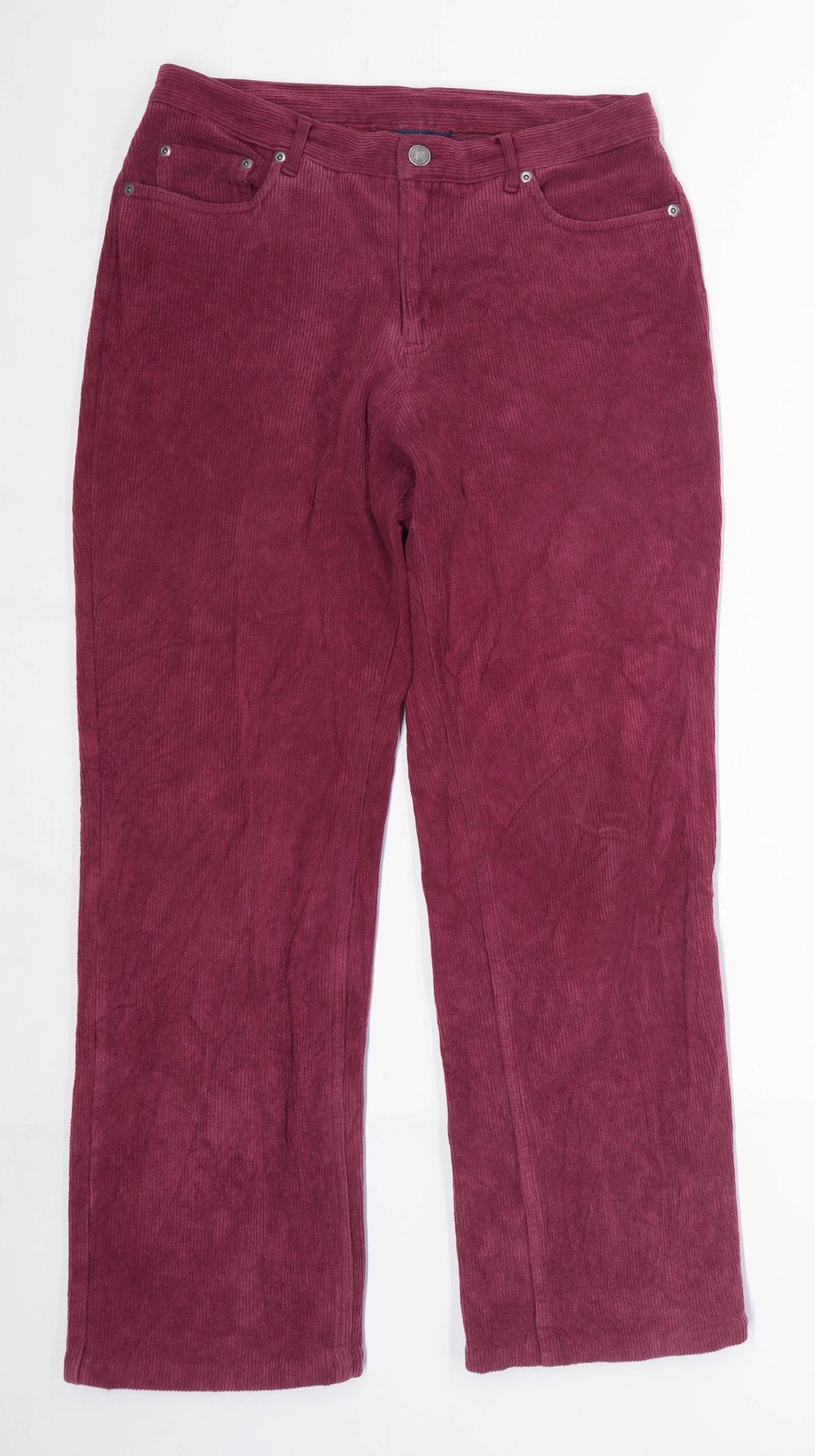 Womens Lands End Purple Corduroy Trousers Size 10/L26