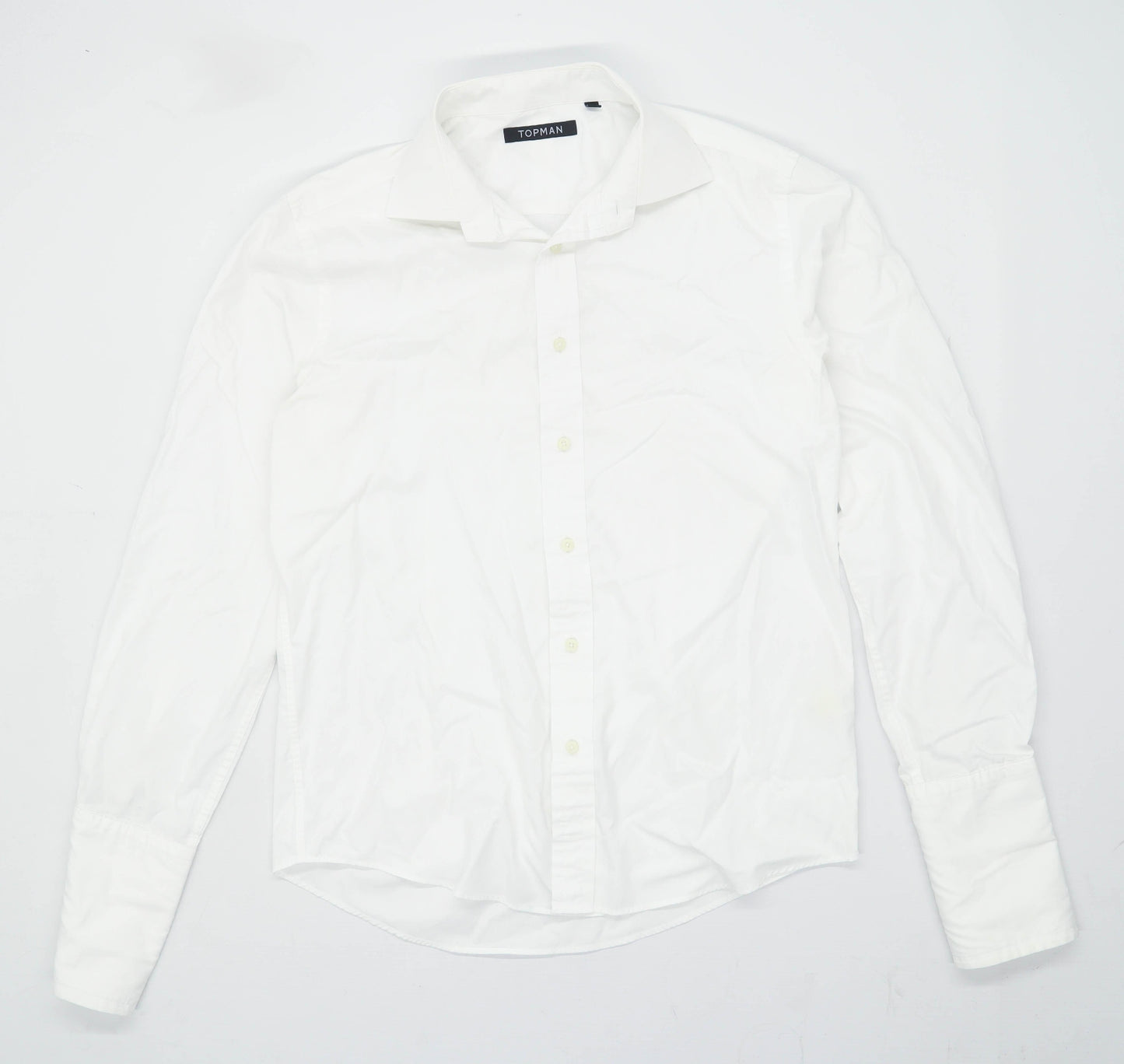 Topman Mens Size M Cotton Blend White Formal Shirt