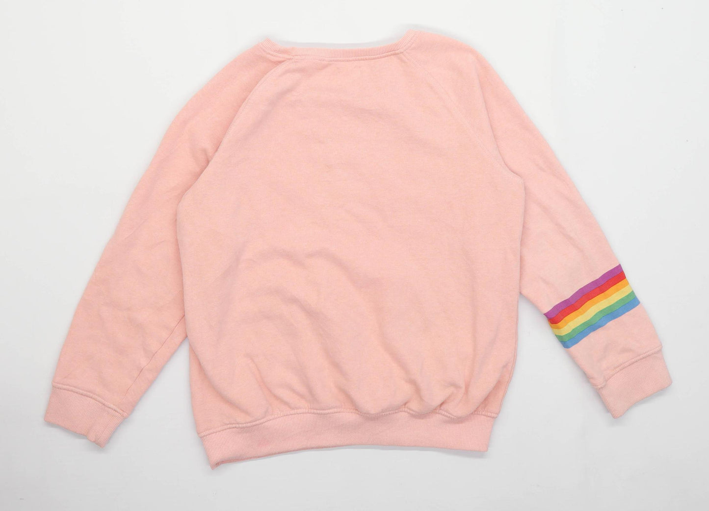 Next Girls Striped Pink Sweatshirt Age 13 Years