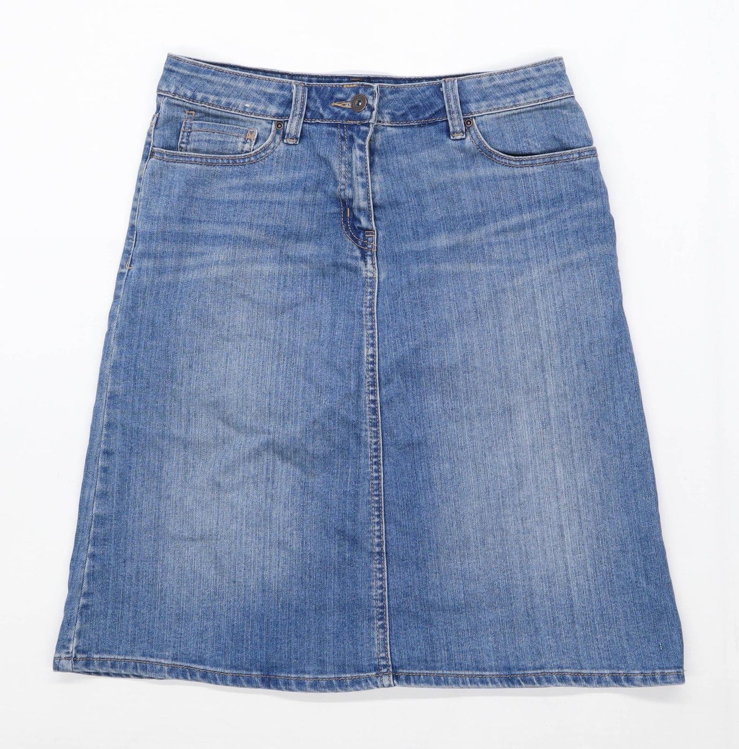 Next Womens Size 10 Denim Blue Skirt (Regular)