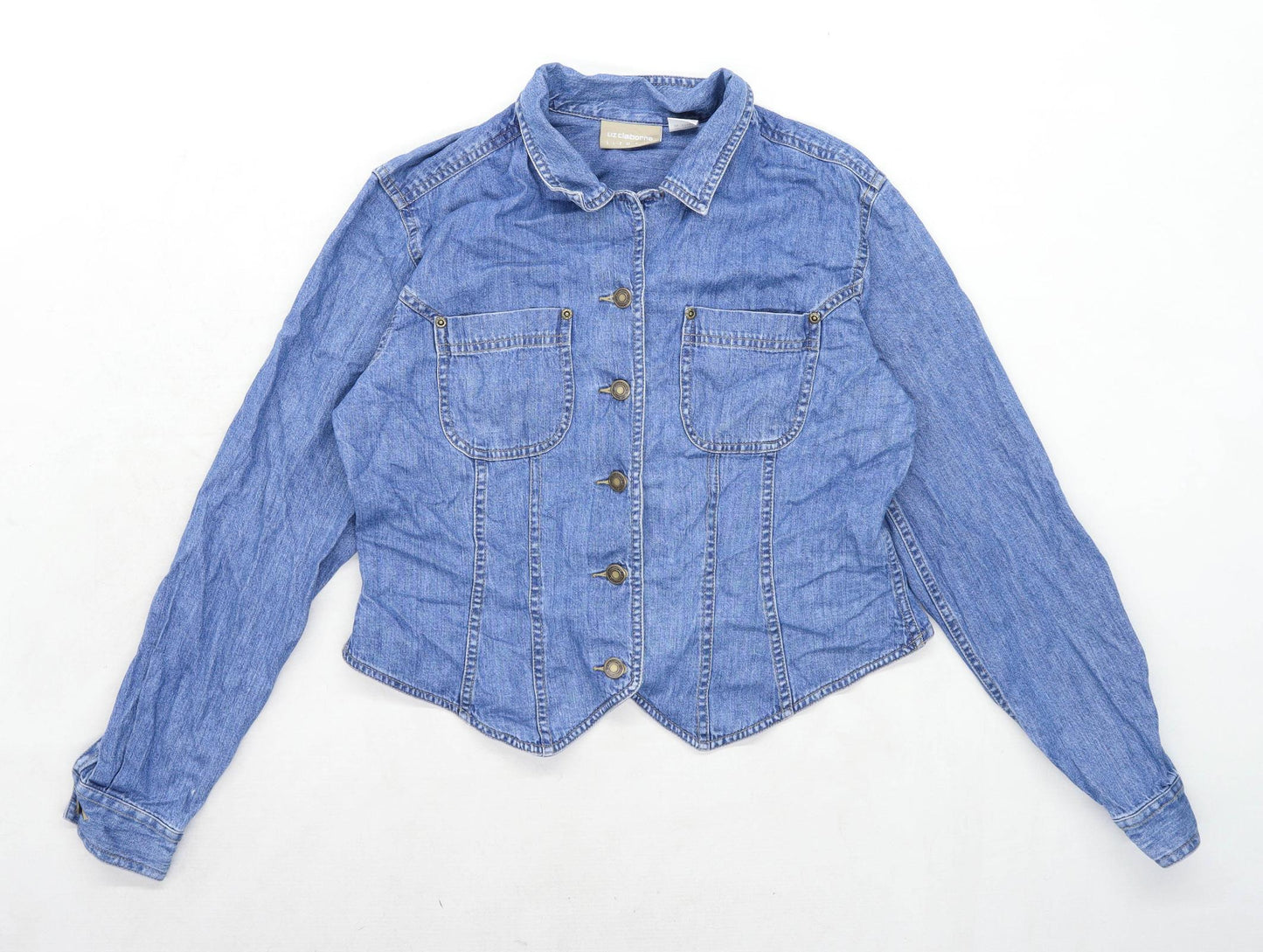 Liz Claiborne Womens Size M Denim Blue Shirt (Regular)