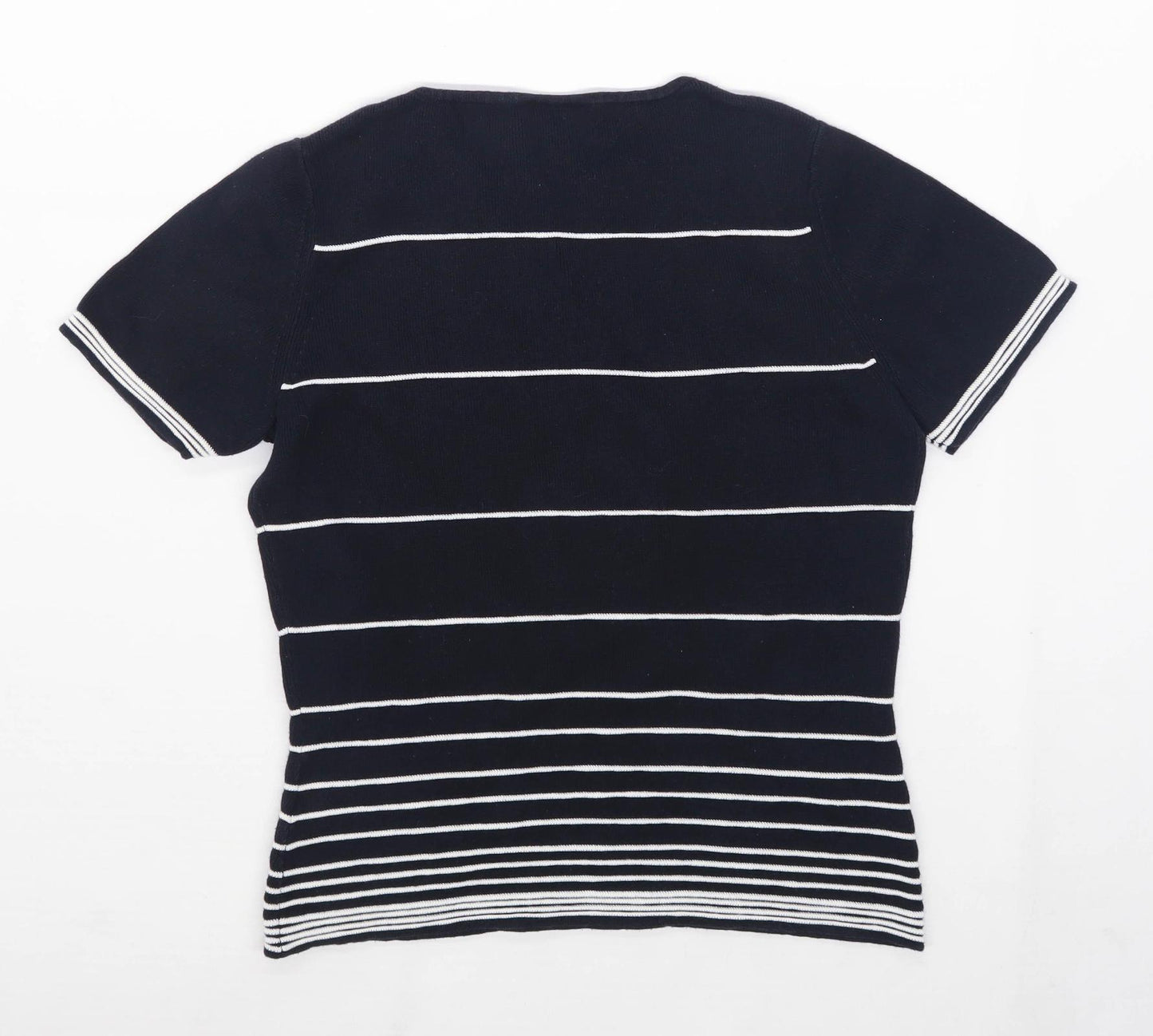 Principles Womens Size 12 Striped Cotton Blue Top (Regular)