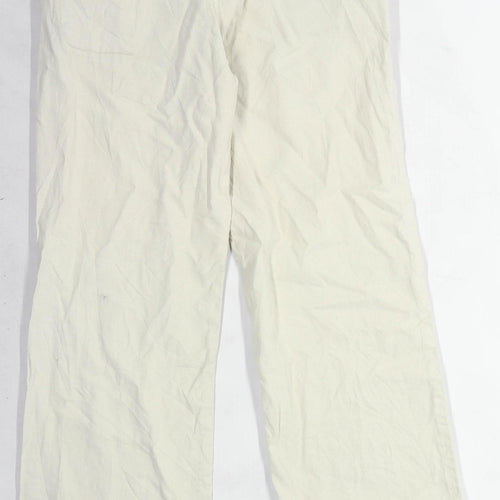Fat Face Mens Cream Linen Blend Trousers Size W32/L32
