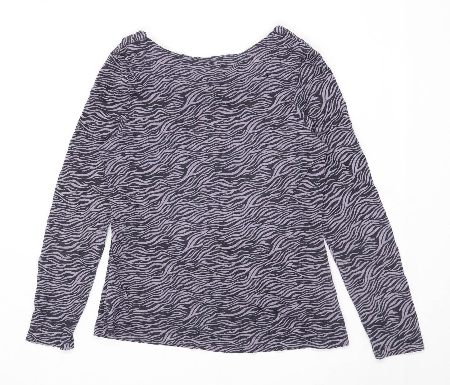 TU Womens Size 14 Animal Print Black Zebra Print Top (Regular)