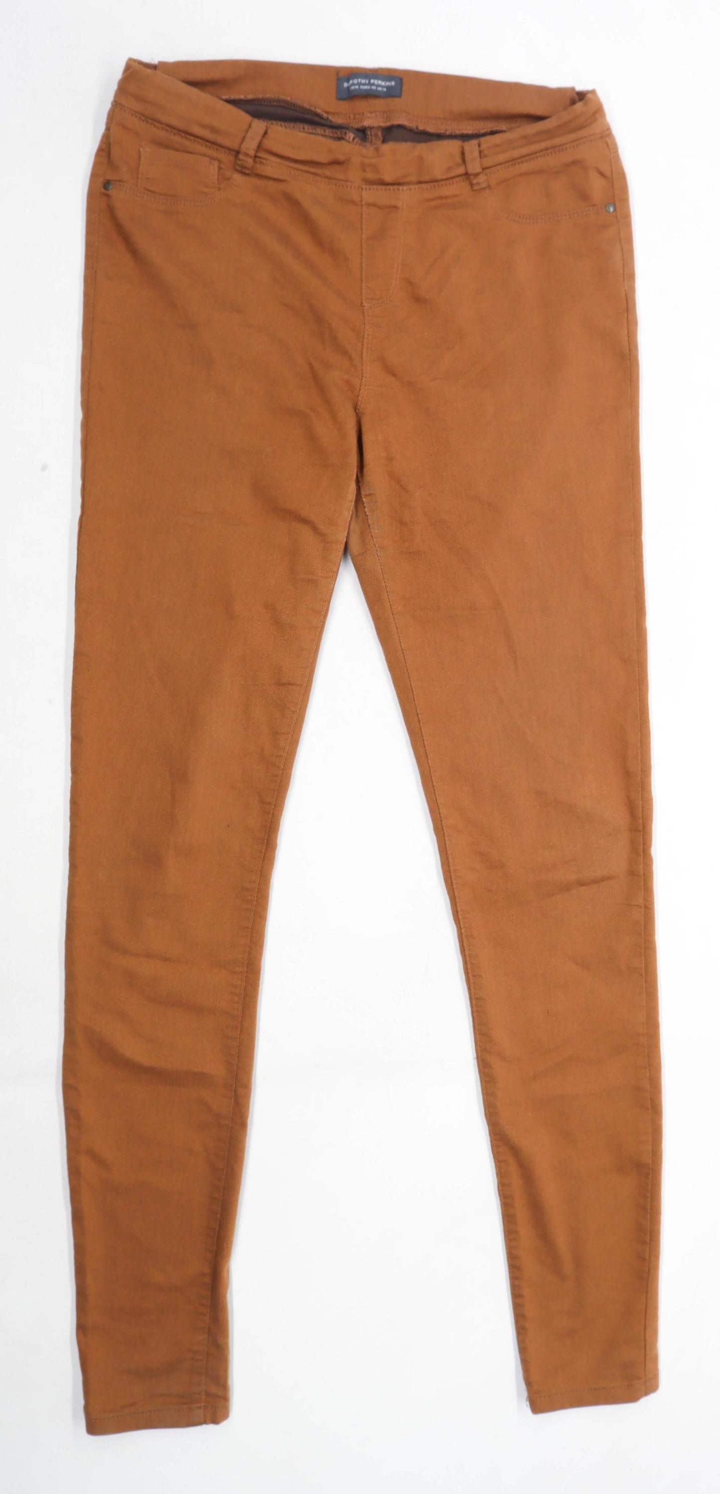Womens Dorothy Perkins Brown Cotton Blend Jeggings Size 14/L34
