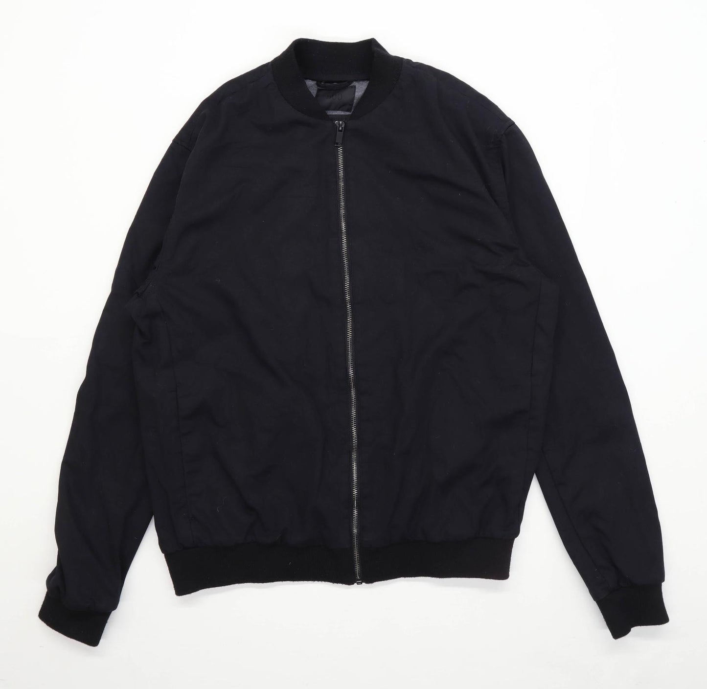 Maison Cinqcent Mens Size L Cotton Blend Black Bomber Jacket