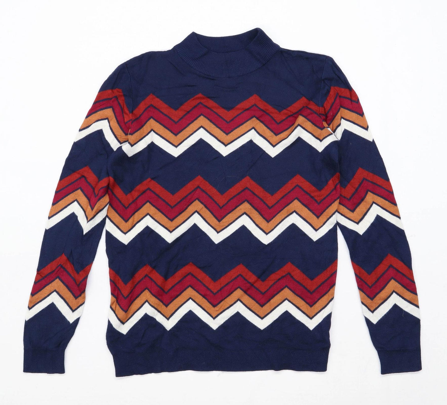 Papaya Womens Size 12 Geometric Multi-Coloured Jumper (Regular)