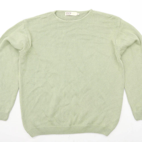 Edinburgh Woollen Mill Womens Size 18-20 Cotton Green Jumper (Regular)