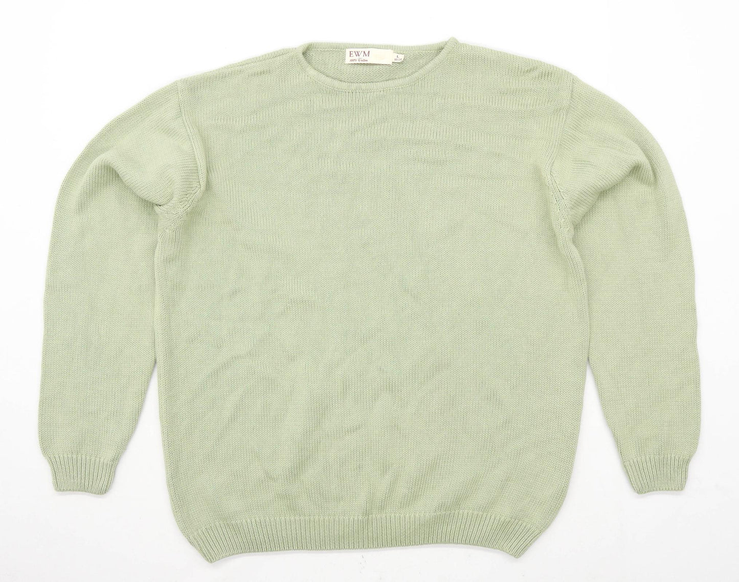 Edinburgh Woollen Mill Womens Size 18-20 Cotton Green Jumper (Regular)