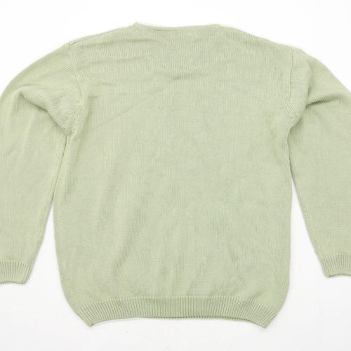 Edinburgh Woollen Mill Womens Size 18-20 Cotton Green Jumper (Regular)