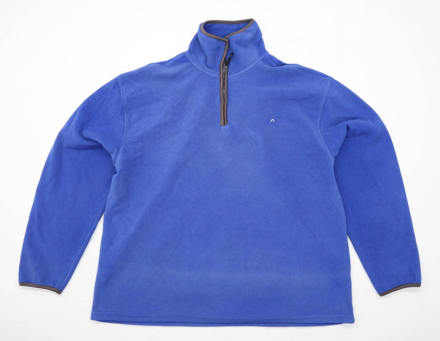 Granite Mens Size 2XL Fleece Blend Blue Quarter Zip Jacket