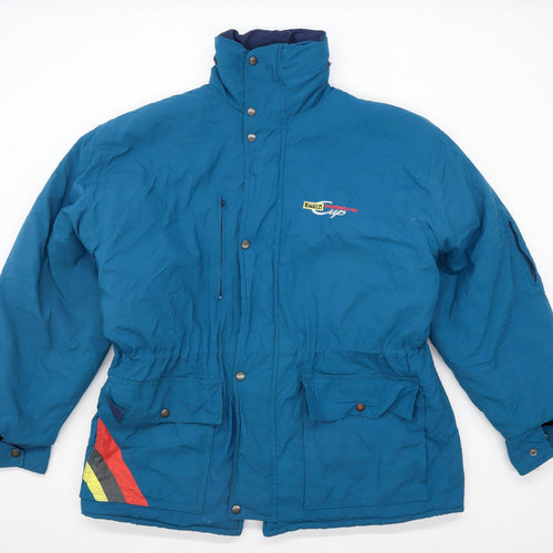 Pirelli Porsche Cup Mens Size L Graphic Teal Vintage Coat