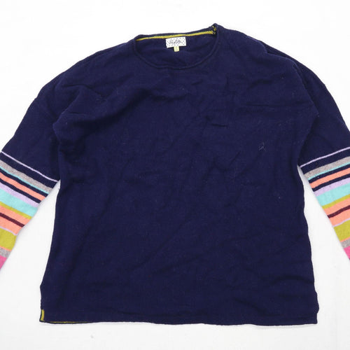 Heyton Womens Size 14 Striped Wool Blend Multi-Coloured Jumper (Regular)