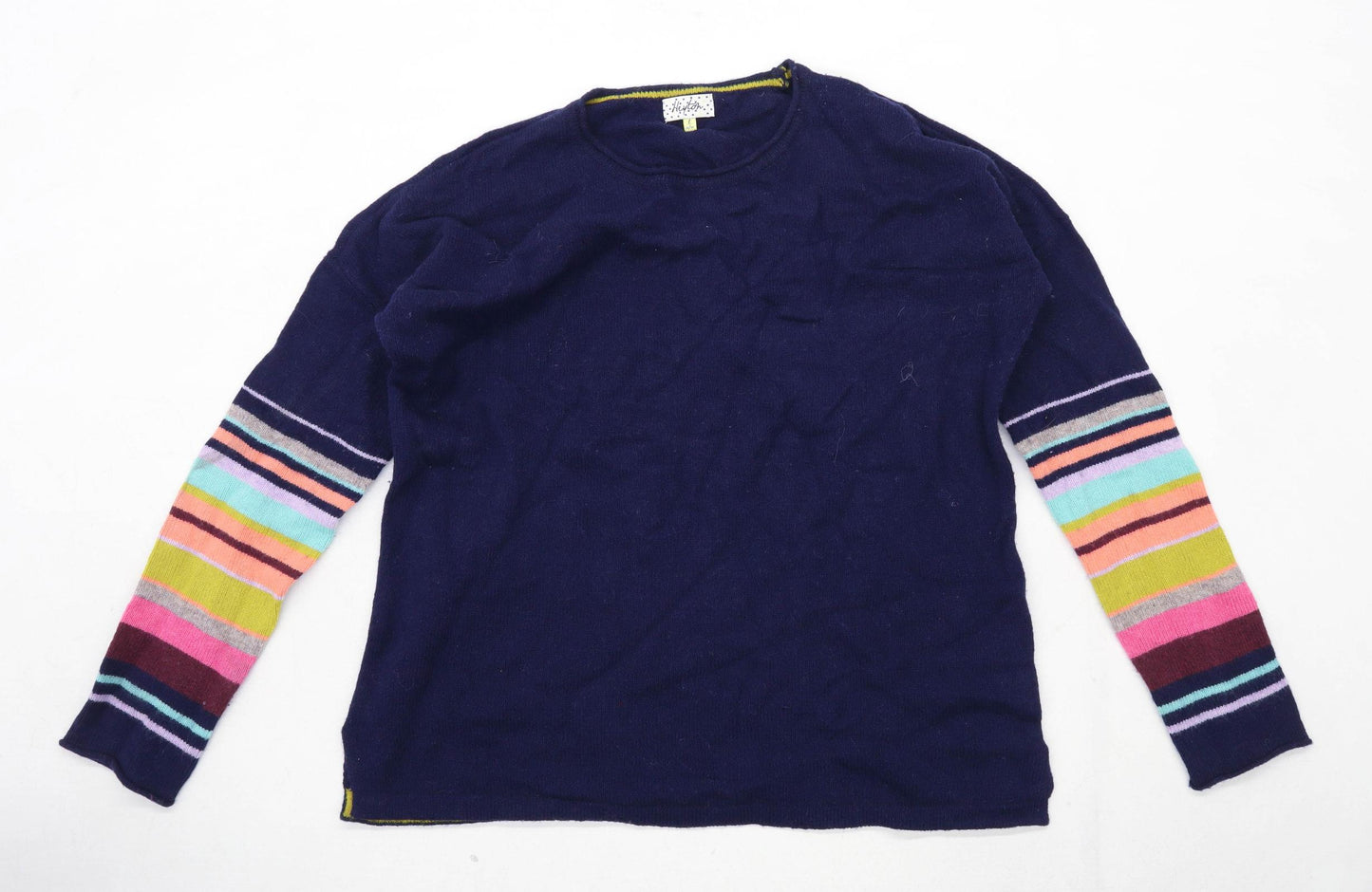 Heyton Womens Size 14 Striped Wool Blend Multi-Coloured Jumper (Regular)