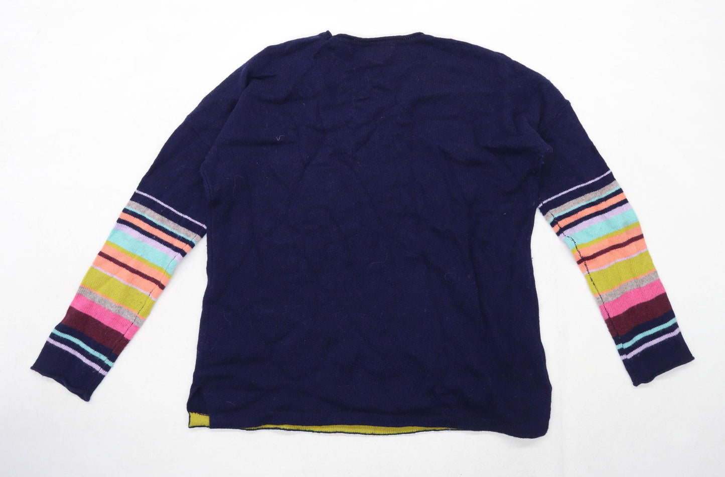 Heyton Womens Size 14 Striped Wool Blend Multi-Coloured Jumper (Regular)