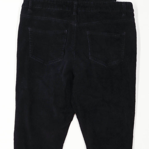 Womens Primark Black Corduroy Dungarees Size 14/L25