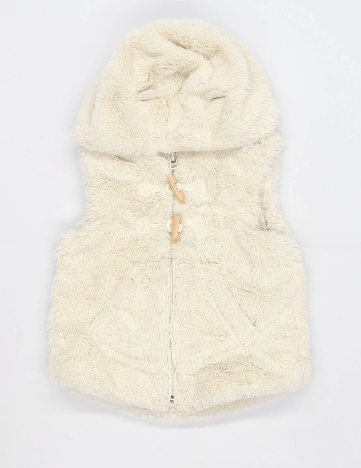 Next Girls Cream Fluffy Gilet Age 3-4 Years