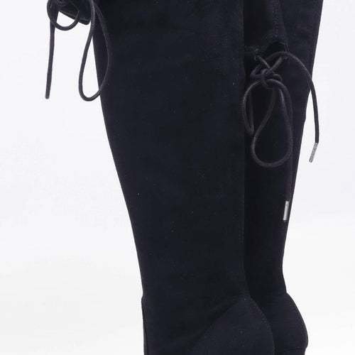 Just Fab Womens UK Size 5 Black Suede Boots