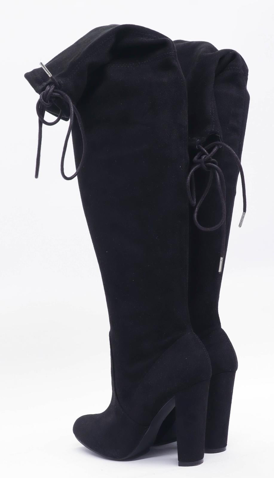 Just Fab Womens UK Size 5 Black Suede Boots