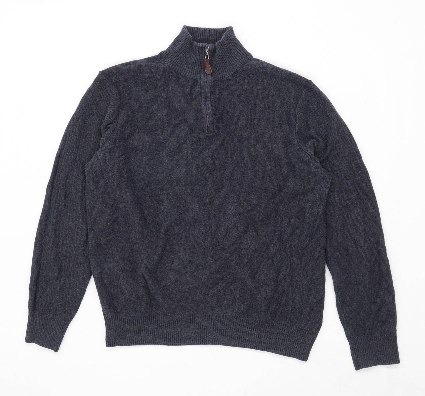 Savile Row Company Mens Size M Cotton Grey Quarter Zip Jumper