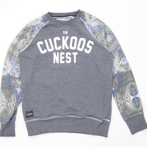 Cuckoo Mens Size S Cotton Blend Graphic Grey The Cuckoos Nest Sweatshirt
