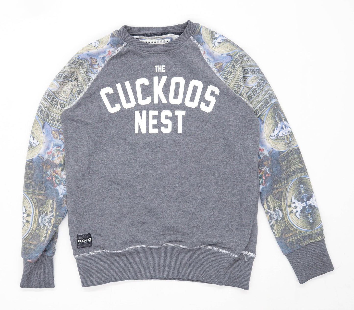 Cuckoo Mens Size S Cotton Blend Graphic Grey The Cuckoos Nest Sweatshirt