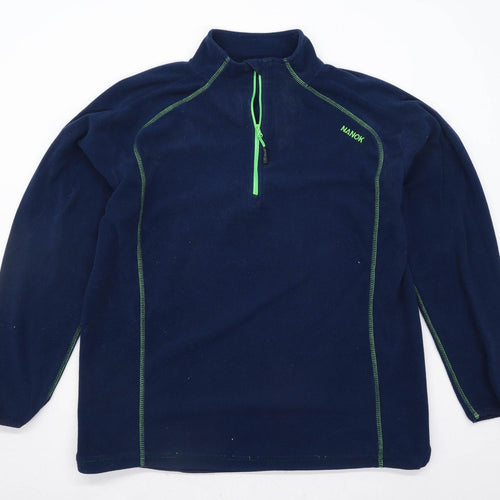 Nanok Mens L Blue Half Zip Fleece Jacket