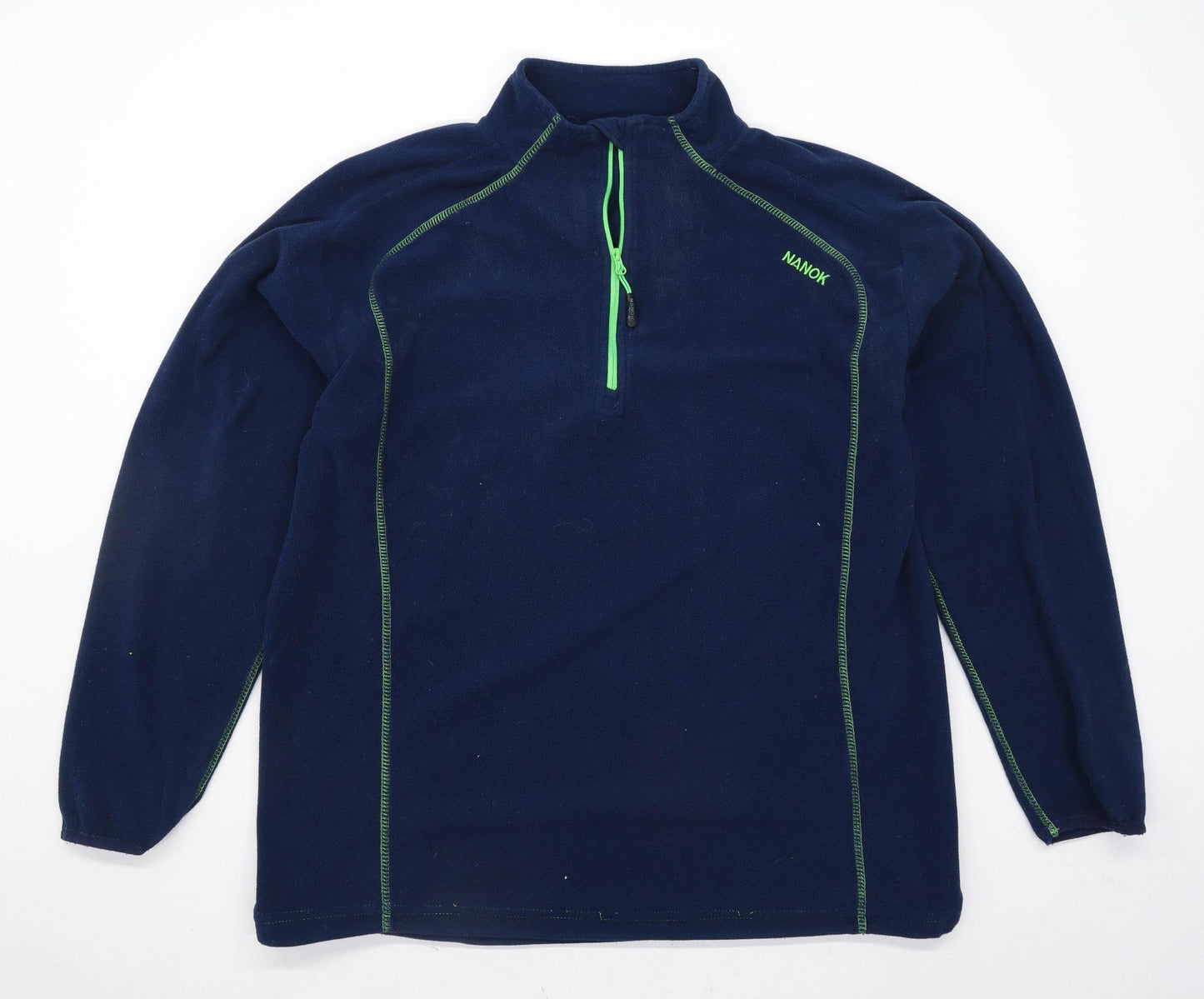 Nanok Mens L Blue Half Zip Fleece Jacket