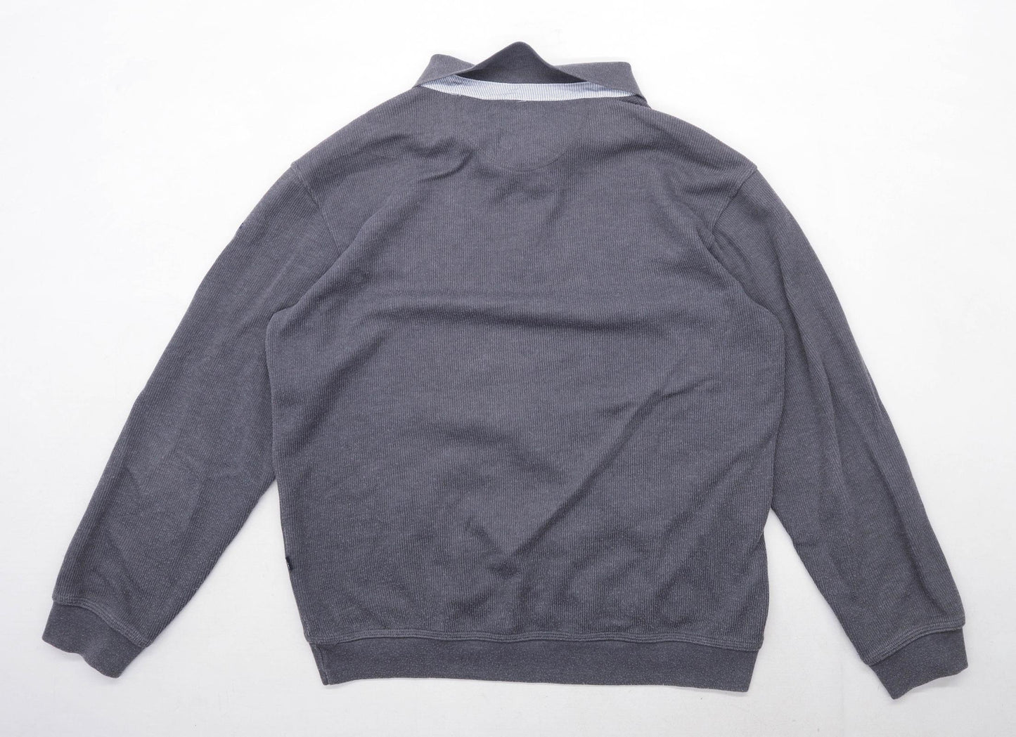 Marine & Co Mens Size XL Cotton Blend Textured Grey Polo Shirt