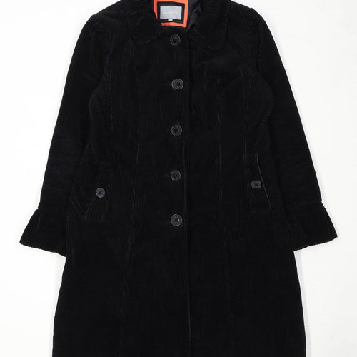 Per Una Womens Size 12 Corduroy Textured Black Coat