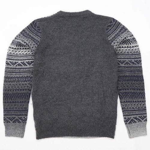 F&F Mens Size XS Geometric Grey Jumper